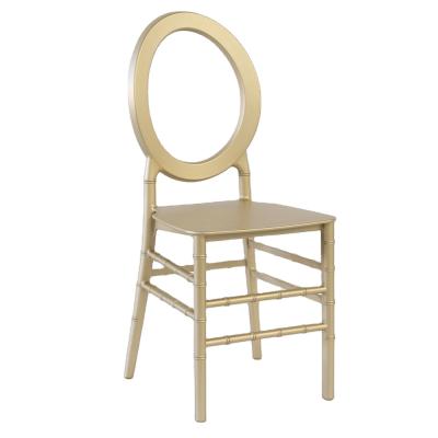 China Modern Gold Plastic Round Back O Back Chair For Wedding Event Party Chair for sale