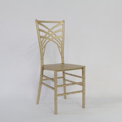 China Modern Rental Resin PP Garden Anole Gold Dining Chairs For Hotel Hall Event Banquet for sale