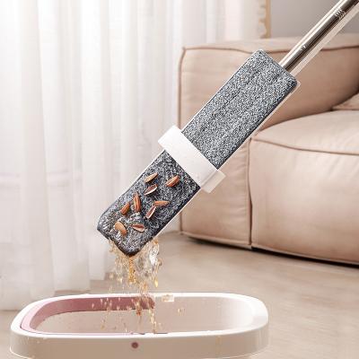 China Viable Hands Free Household Flat Floor Mop Microfiber Compression Mop Window Cleaning Floor Mop Cleaning Tools for sale