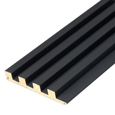 China Hot Glue Coated Moisture Proof Popular Solid Grill Fluted 3D Slat Wall Panel WPC Wall Panel for sale