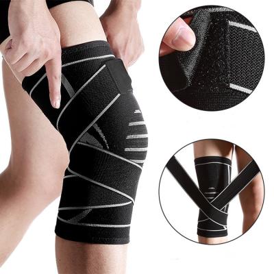 China Durable Logo Printing Adjustable Knee Support Compression Brace For Sports for sale