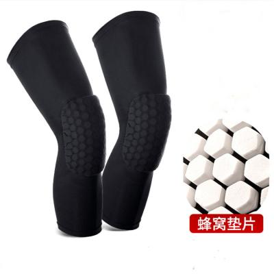 China Custom Durable Honeycomb Protective Basketball Knee Compression Recovery Silicone Cloth Knee Sleeve for sale