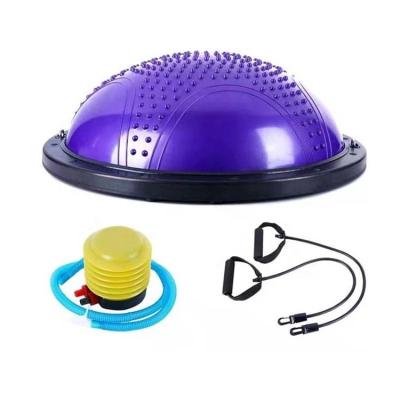 China Indoor Custom Fitness Indoor Fitness Ball Waist Balance Exercise Yoga Exercise Half Bosuing PVC Ball for sale