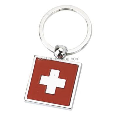 China Promotion Gifts Red Cross Metal Key Chain Key Holder for sale