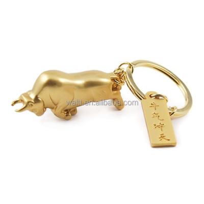 China Wall Street Gifts Bronze Bull Promotion Keychains for sale