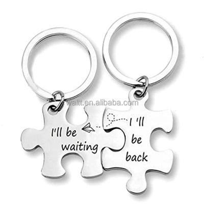 China Wedding Gifts Stainless Steel Key Ring Puzzle Key Chain, Anniversary Gift, Wedding, Valentines Gifts for sale