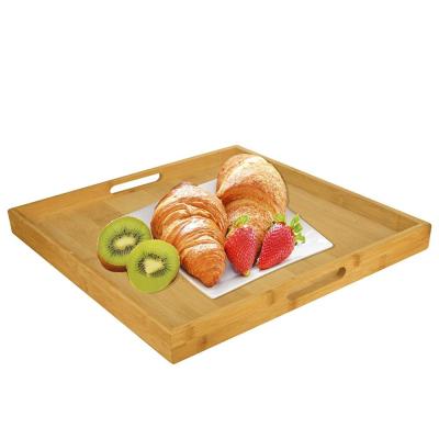 China Large Morden Bamboo Serving Trays Set With Handles Lunch Tray for sale