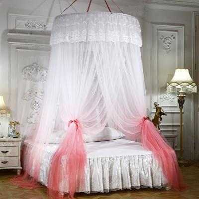 China Folded 2021 China Hot Goods Dome Mosquito Net Palace Style Floor Ceiling Mosquito Nets Two Three-Door Gradient Color Lace Mosquito Nets for sale