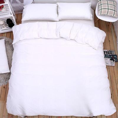 China Pure White Anti-bacteria Hotel Four-Piece Bed Linen Quilt Cover Pillowcase Travel Homestay Bedding Sets Fast Delivery for sale