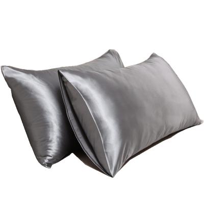 China Good quality anti-static simulation pillowcase microfiber silk pillowcase set of 2 double bed pillowcases for sale