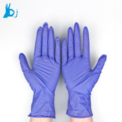 China Food 245mm Clear and Blue Vinyl Hospital PVC Disposable Gloves for sale