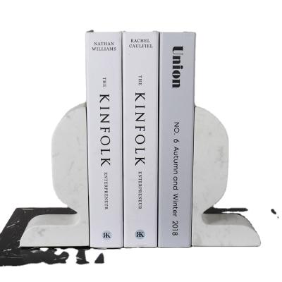 China China Abstract Style Home Decoration Study Office Library White Marble Bookends for sale