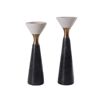 China Nordic simple modern luxury home candlelight dinner decoration club KTV hotel room decoration natural marble candlestick for sale