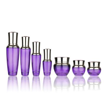 China Personal Care China Factory Supplier Hot Sale Customize LOGO Purple Body Glass Lotion Bottle for sale