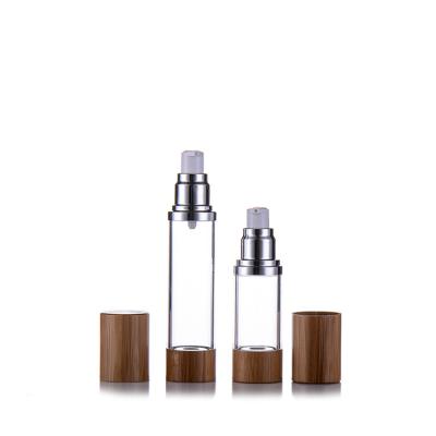 China BDPAK Personal Care Plastic Bamboo Airless Pump Bottle For Skin Care for sale