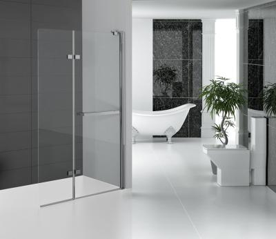 China Folding Glass Shower Doors Hinged Shower Screen Chromed Aluminum Profile for sale