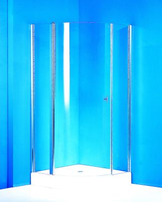 China Curved Pivot Shower Enclosure / Clear Glass Shower Enclosures With Stable Fixed Shower Doors for sale