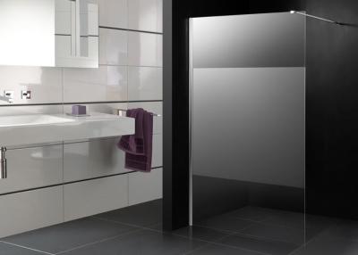 China 1000 X 1000 Shower Cubicles Walk In Frost Glass Big Stripe Chrome Supporting Bar for sale