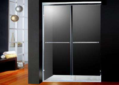 China America Style Double Sliding Shower Doors Glass With 2 Bright Handles for sale