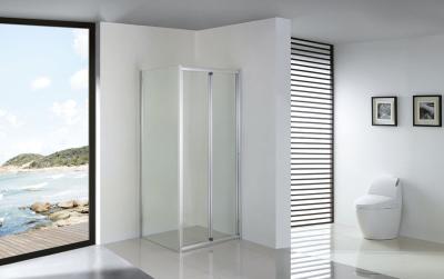 China Recintos de cristal de la ducha del claro plegable del cuarto de baño instalados con el panel lateral fijo en venta