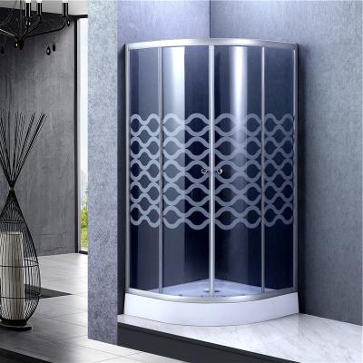 China Silk Screen Glass Quad Sliding Shower Enclosure , Curved Shower Cubicle for sale