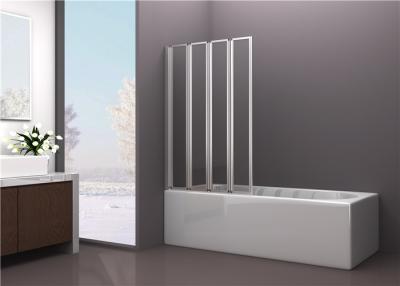 China 4mm Tempered Framed Glass Bathtub Shower Screen with Four Folding Doors for sale