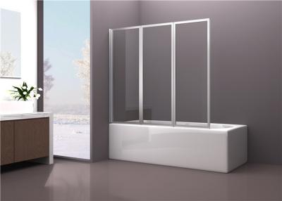 China Simple Folding Glass Bathtub Shower Screen with Three Folding Doors for sale