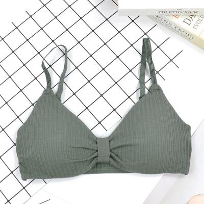 China Women QUICK DRY Elegant V-Neckline Seamless Crop Tops Padded Wireless Tube Bra With Strap for sale