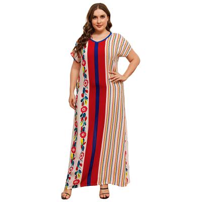 China 2021 Hot Sale Muslim Kaftan Long Robe Muslim Kaftan Printing Clothing Women Abaya Robe Islamic Nightgown M-XXL for sale