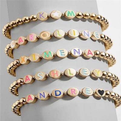 China FASHIONABLE fashion bracelet round letter bracelet, simple popular in Europe and America, customizable personalized word bracelet for sale