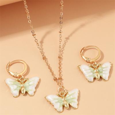 China Small fresh necklace nickel-free butterfly earrings new Central Institute of Statistics European and American border popular butterfly costume style for sale