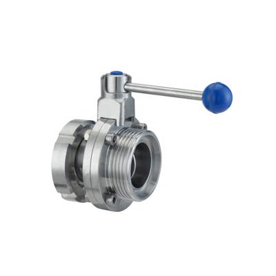 China SS304 Stainless Steel General Sanitary Union Threaded Butterfly Valve for sale