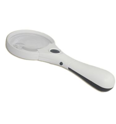 China 5.5 Inch Extra Large LED Handheld Led Magnifier With 2X/4X/25x Lightweight Handheld Magnifier for sale