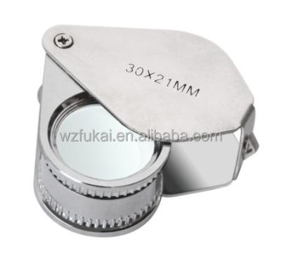 China 2019 Hottest Selling 20x Stainless Iron Jewelers Loupe Pocketable Magnifying Glass Glass for sale