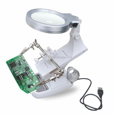 China TH-7023 Lens 3X/4.5X Acrylic Workbench Moving Welding Magnifier With LED for sale