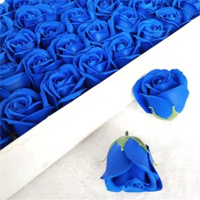 China Factory Sales Diy Soap Flower Bouquet 3 Layers Artificial Rose Soap Flower Head With Base For Home Wedding Decoration for sale