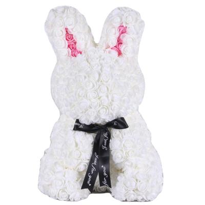 China Fashional Gift Mother's Day PE Artificial Rabbit Rose Flower Bunny Concern Easter Day for sale