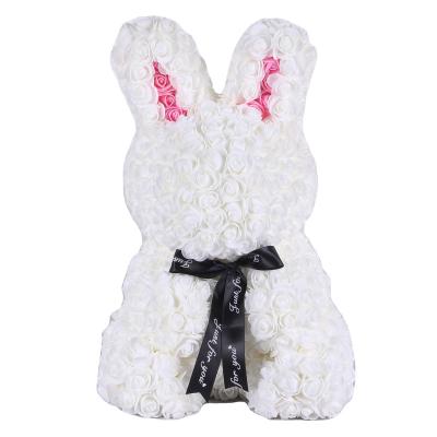 China Fashional Gift Made in China 40cm PE Big Rose Bear Bunny Rabbit Valentine Gifts Flowers for sale