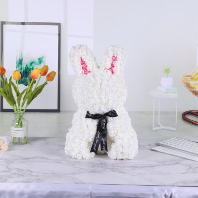 China Fashional Gift Assured Quality And Quantity Rabbit Wrapping Artificial Flowers For Decoration Gift for sale