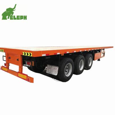 China Trailer Truck Sale 3-Axles 40ft Container 60T Flat Bed Semi Trailer Trucks for sale