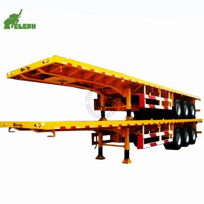 China Flatbed Truck Trailer 3 Axle 48ft Trailer Parts And Accessories Travel Trailers ATV Trailer For Containers for sale