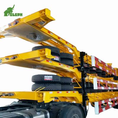 China Container Loading 40ft Container Trailer Malaysia Gooseneck Trailer Flatbed Container Trailer 40ft for sale