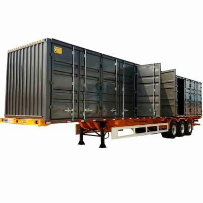 China High Quality Truck Trailer 3 Axle Long Vehicle Steel Enclosed Cargo Box Semi Truck Trailer for sale