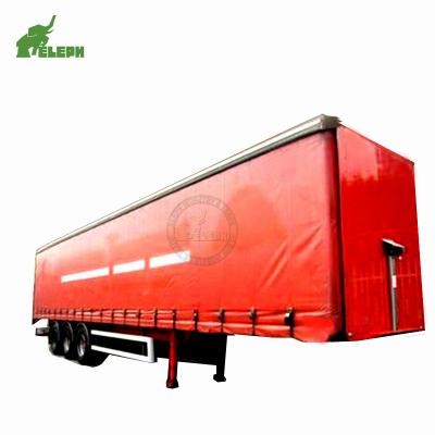 China Truck Trailer Heavy Duty 3 Axle 50 Ton Curtain Side Truck Cargo Trailer Semi Trailer for sale