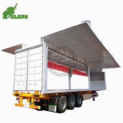 China Heavy Duty Load 3 Axle Enclosed Trailer Cargo Wing Van Open Cargo Trailer For Sale for sale