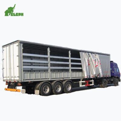 China Transport 3 Axle 45ft PVC Material Cargo Trailers Side Curtain Long Distance Semi Trailer for sale