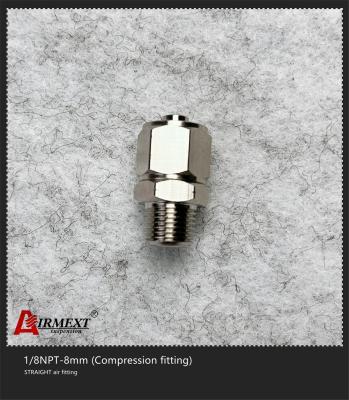 中国 1/8NPT-8mmのまっすぐな空気付属品の肘のステンレス鋼の圧縮の付属品 販売のため