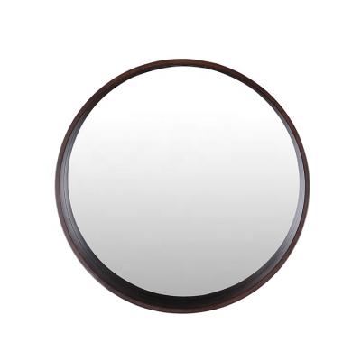 China Espejos Para Maquillaje Mirror Round Arch Wall Cosmetic Mirror Rustic Wooden Large Circle Decorative Living Room for sale