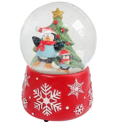 China Europe Customized 3D Laser Snow Christmas Crystal Ball With Wood Led Light Base for sale