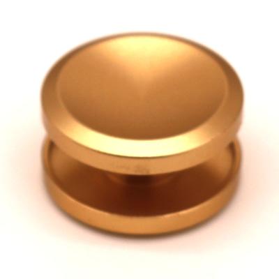 China High precision aluminum aluminum knob with anodizing gold made out of 6061 aluminum by CNC machining for sale